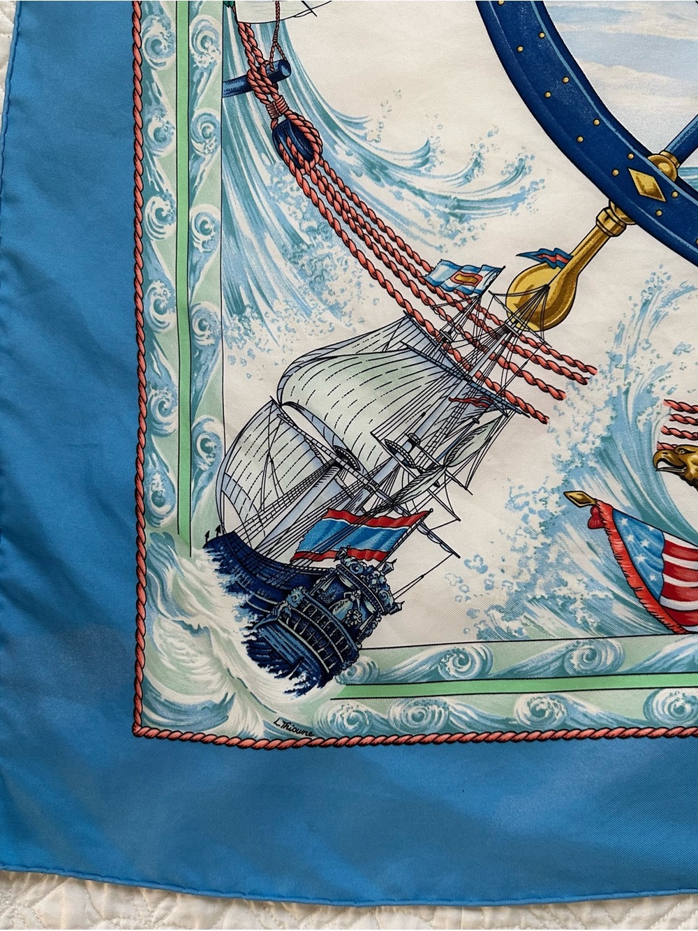Hermes “Vive le Vent” Silk Scarf Carre 90cm. Vince Le Vent “Blow Into the Wind” - Picture 3 of 16
